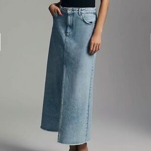 Pilcro The Madi Front Slit Denim Midi Skirt Size 14 (L)